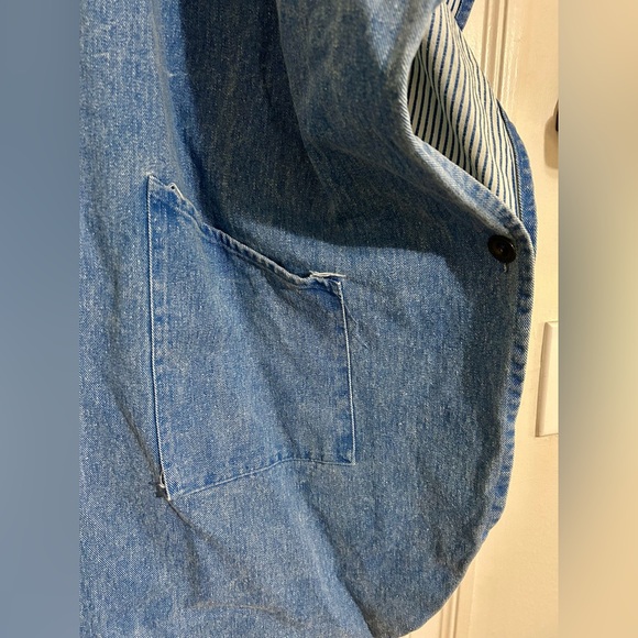 Vintage 1980’s Denim OSFA Zippered Poncho made in USA - Picture 5 of 12